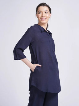 Saltpetre - Women Navy Skipper Collar Top