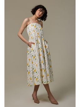 Studio Rabha - Shower Printed Cotton Linen Strappy Dress