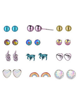 Arendelle - Multi-Color Embellished Earrings (Pack of 12)