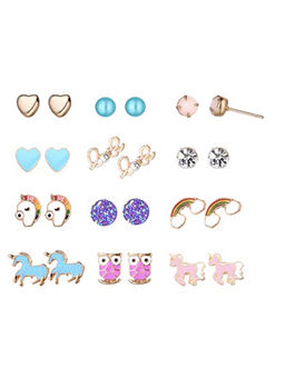 Arendelle - Multi-Color Embellished Earrings (Pack of 12)