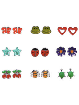 Arendelle - Multi-Color Solid Earrings (Pack of 9)
