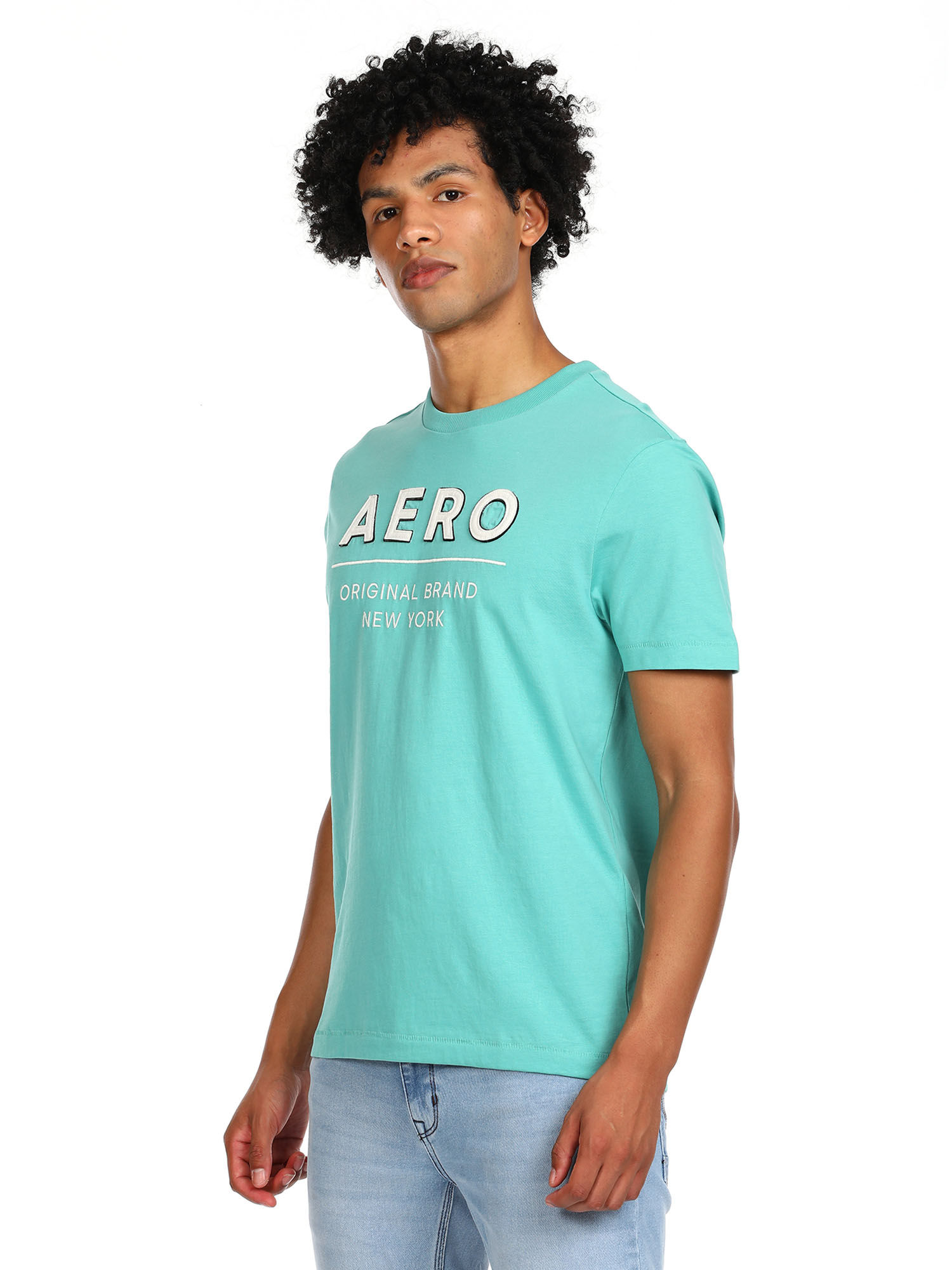Light Green Crew Neck Appliqued Logo 