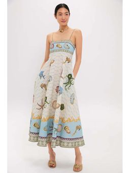 MISS MOSA BY AKANKSHA - Aralia Printed Summer Multi-Color Midi Dress