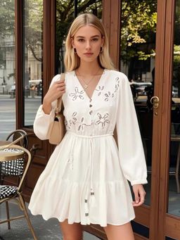 MISS MOSA BY AKANKSHA - Rumaya Embroidered Summer Holiday Mini Dress