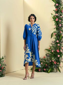 ORIGANI - Blue Iris Dress With Belt (Set of 2)