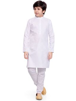 Jeetethnics - Boys White Kurta Pyjama Set (Set of 2)
