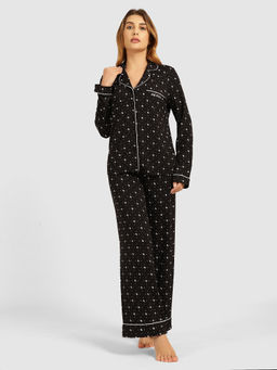 Guess - Black Printed Sasha Shirt with Pyjama