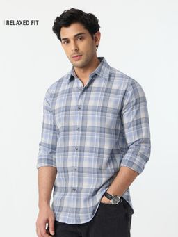 The Souled Store - Blue Checks Collar Neck Shirt