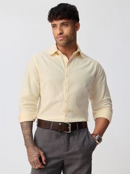 The Souled Store - Yellow Stripes Collar Neck Shirt