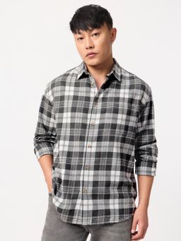 The Souled Store - Black Checks Collar Neck Shirt
