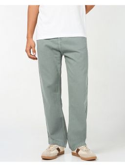 Bewakoof - Green Straight Fit Mid-Rise Jeans