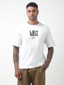 SHOWOFFFF - Edition Typography Printed White Relaxed Fit T-Shirt