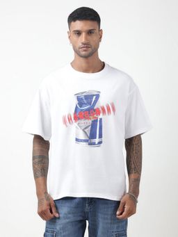 SHOWOFF - Edition Graphic Printed White Oversized T-Shirt
