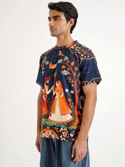 CLAZZEY - Blue Royal Union Printed Bold Cotton Graphic T-Shirt