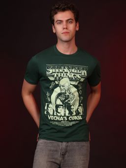 Free Authority - Official Stranger Things Vecna'S Curse Graphic Printed Cotton Green T-Shirt