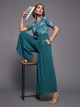 Miss Chase - Blue Printed Jumpsuit