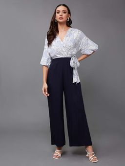 Miss Chase - Navy Blue Floral Jumpsuit