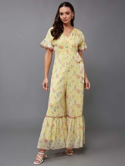 Miss Chase - Yellow Floral Jumpsuit