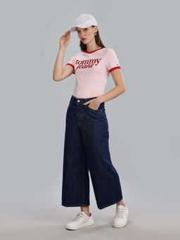 Tommy Hilfiger - Navy Blue Solid Wide Fit Jeans