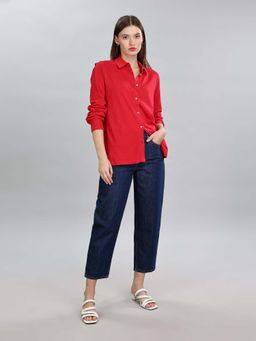 Tommy Hilfiger - Navy Blue Solid Straight Fit Jeans