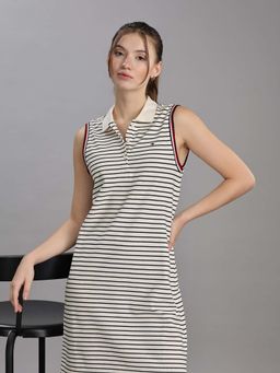 Tommy Hilfiger - Beige Stripes Mini Dress