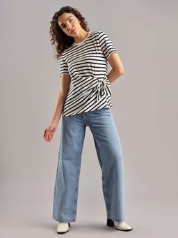 Tommy Hilfiger - Beige Stripes Regular Fit Top