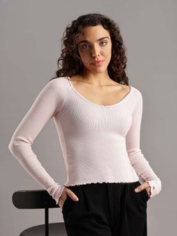 Tommy Hilfiger - Pink Solid Slim Fit Top