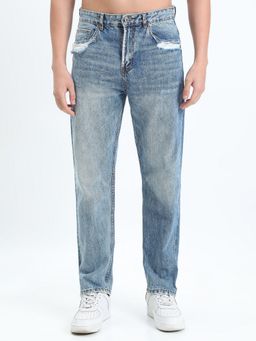 SHOWOFFFF - Men Blue Straight Fit Jeans