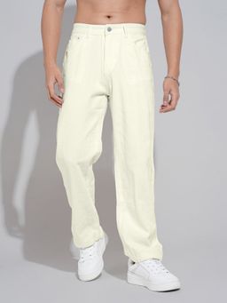 SHOWOFF - Men Cream Straight Fit Jeans