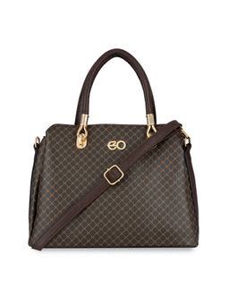 E2O - Classy Brown Checks Detailing Satchel Handbag for Women's.