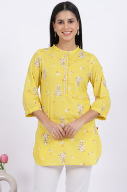 W - Floral Printed Straight Pure Cotton Tunic