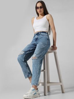 ONLY - Distress Straight Fit Jeans