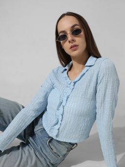ONLY - Crinkled Frill Front Top