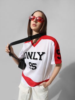 ONLY - Oversized Mesh Varsity T-Shirt