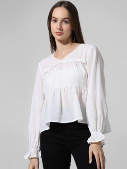 ONLY - Frill V Neck Top