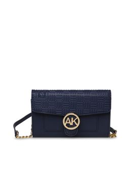 Anne Klein - Navy Embossed Ak Logo Sling Bag