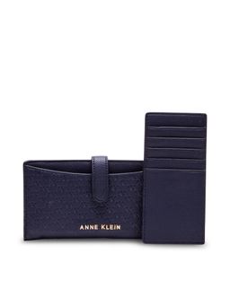 Anne Klein - Blue Snap Wallet & Card Case (Set Of 2)