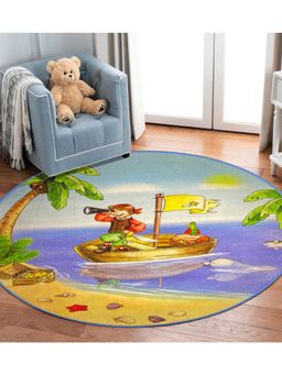 Qaaleen - Fine Handcrafted Cut Pile Finish with Same Level Pattern Multi Color 4.3 x 4.3 ft Rug