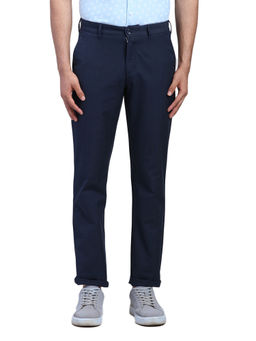 ColorPlus - Slim Fit Checkered Blue Trouser