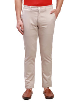 ColorPlus - Super Slim Fit Solid Light Beige Trouser