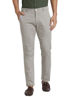 ColorPlus - Super Slim Fit Printed Medium Grey Trouser
