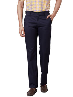 ColorPlus - Tailored Fit Solid Navy Trouser