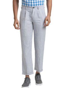 ColorPlus - Tailored Fit Yarn Dyed Medium Grey Trouser