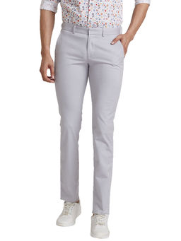 Park Avenue - Super Slim Fit Solid Light Grey Trouser