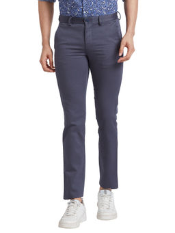 Park Avenue - Super Slim Fit Printed Blue Trouser