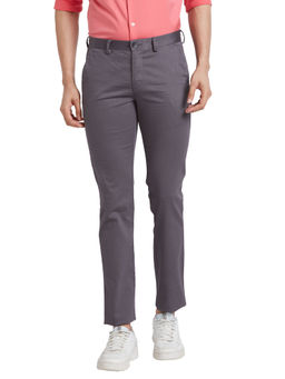 Park Avenue - Super Slim Fit Printed Grey Trouser