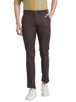 Park Avenue - Super Slim Fit Woven Design Grey Trouser