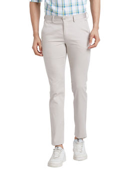 Park Avenue - Super Slim Fit Woven Design Medium Grey Trouser