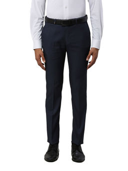 Park Avenue - Super Slim Fit Self Design Blue Trouser