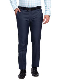 Park Avenue - Super Slim Fit Checkered Fancy Blue Trouser